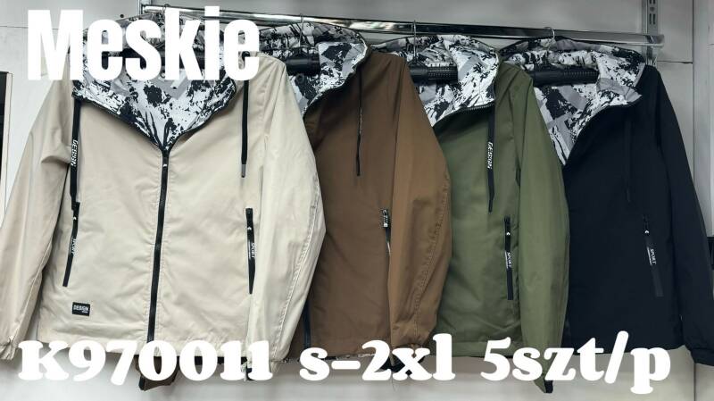 Kurtka męska cienka Roz S-2XL, 1 Kolor Paczka 5 szt 1